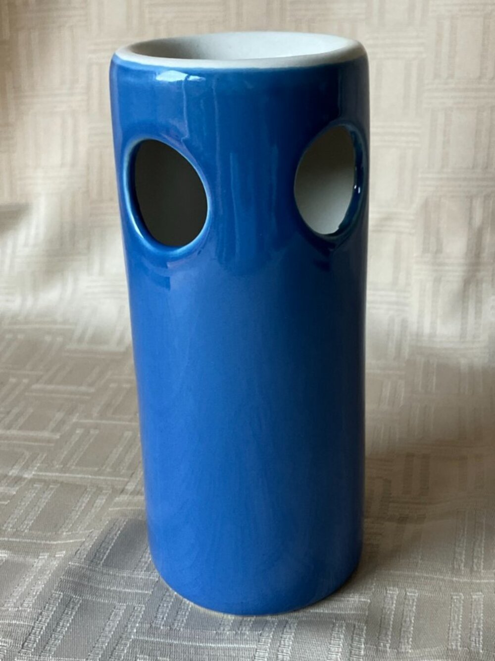 Blue Ceramic Wax Melt Warmer Tea Light Candle Oil Burner Pillar Cylinder - Picture 3 of 8